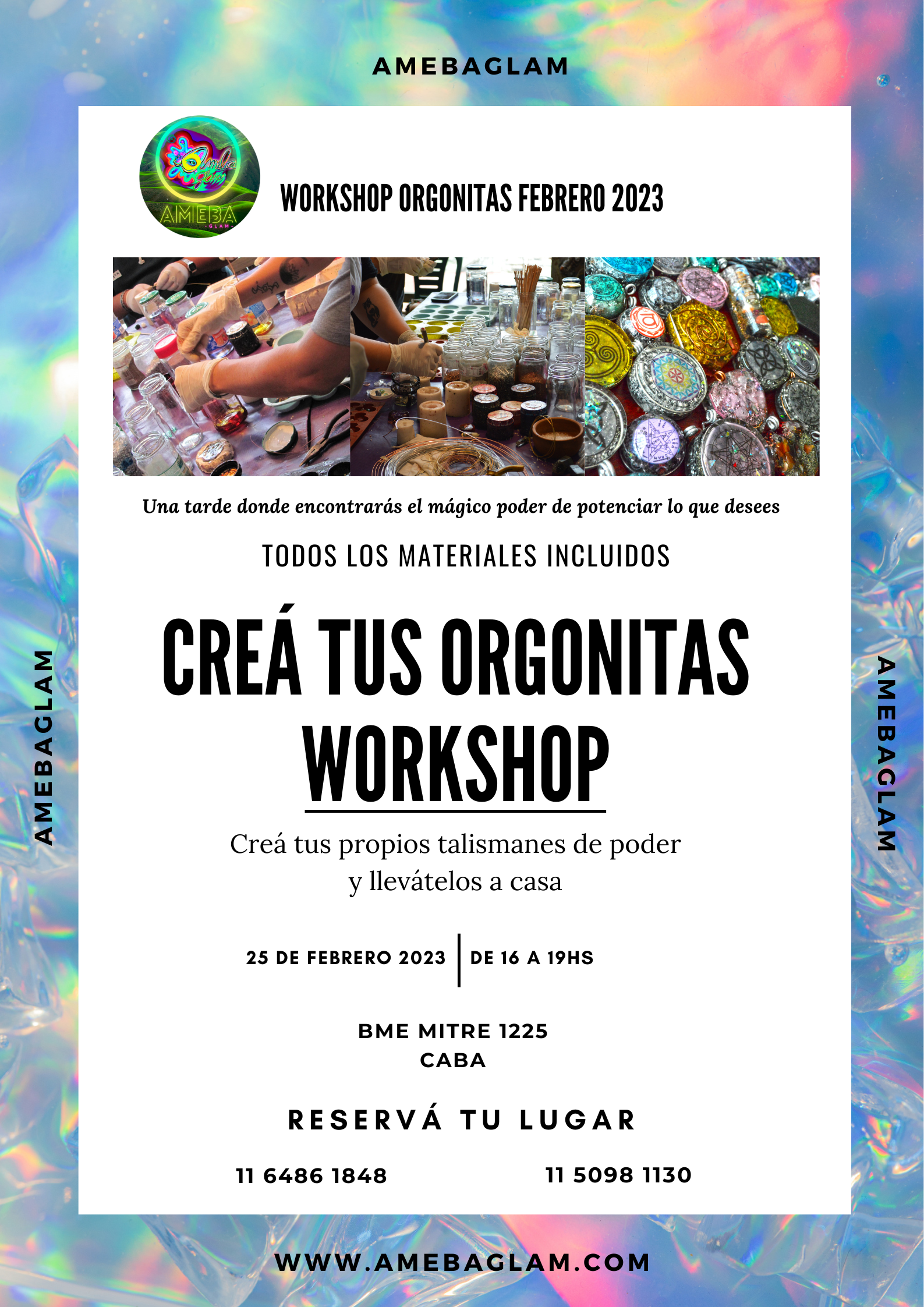 workshop orgonitas amebaglam febrero 2023