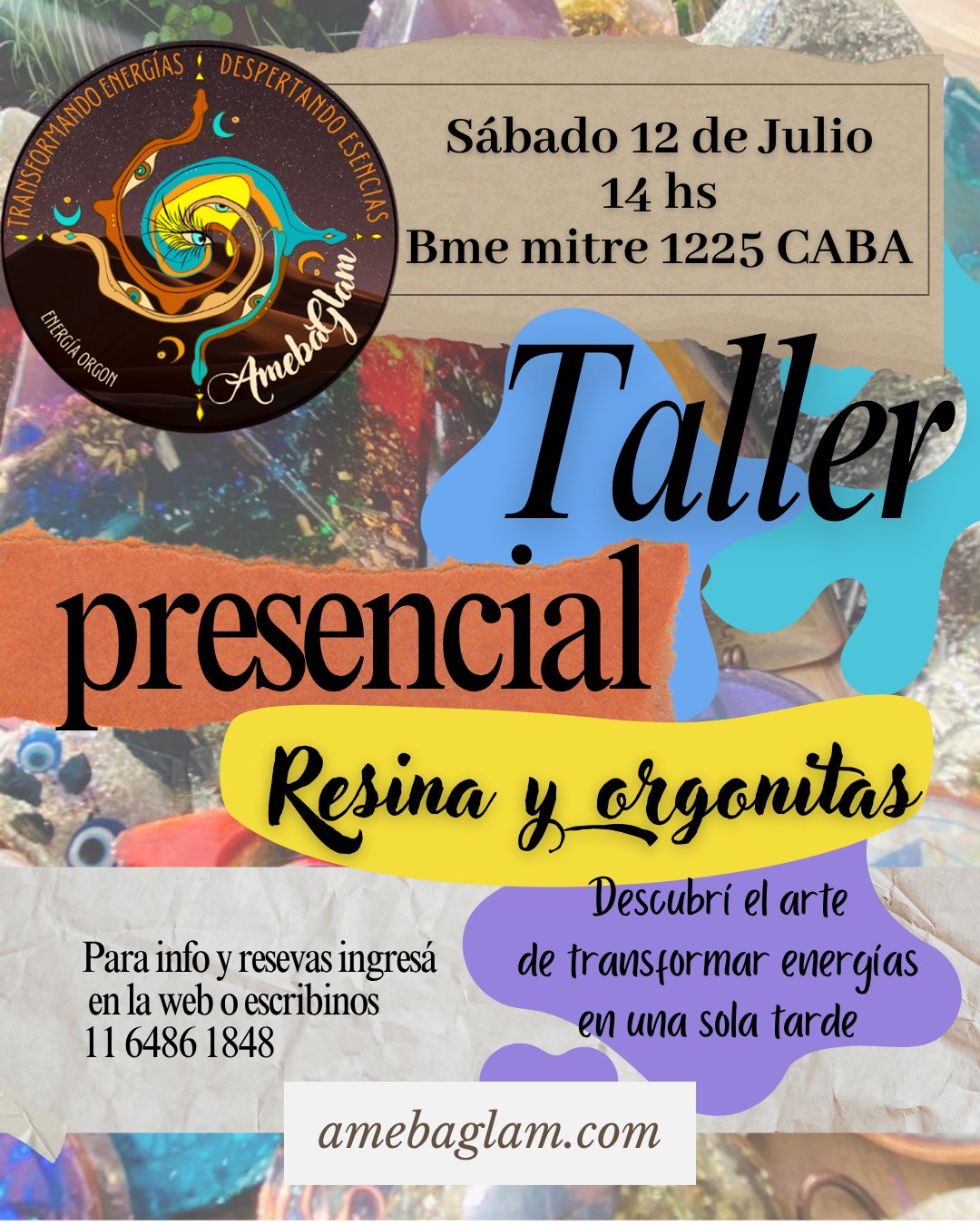 Taller presencial de fabricacion de orgonitas. Sabado 12 de Julio